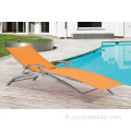 Chaise de luxe en plein air Chaise en teck maille en acier inoxydable